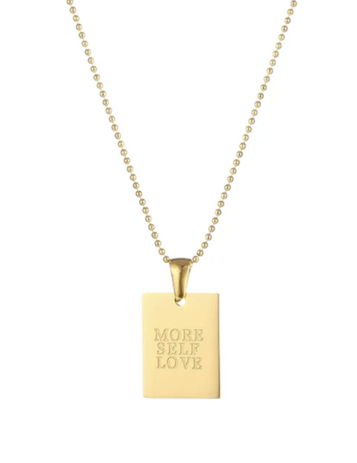 Μενταγιόν με μήνυμα MORE SELF LOVE