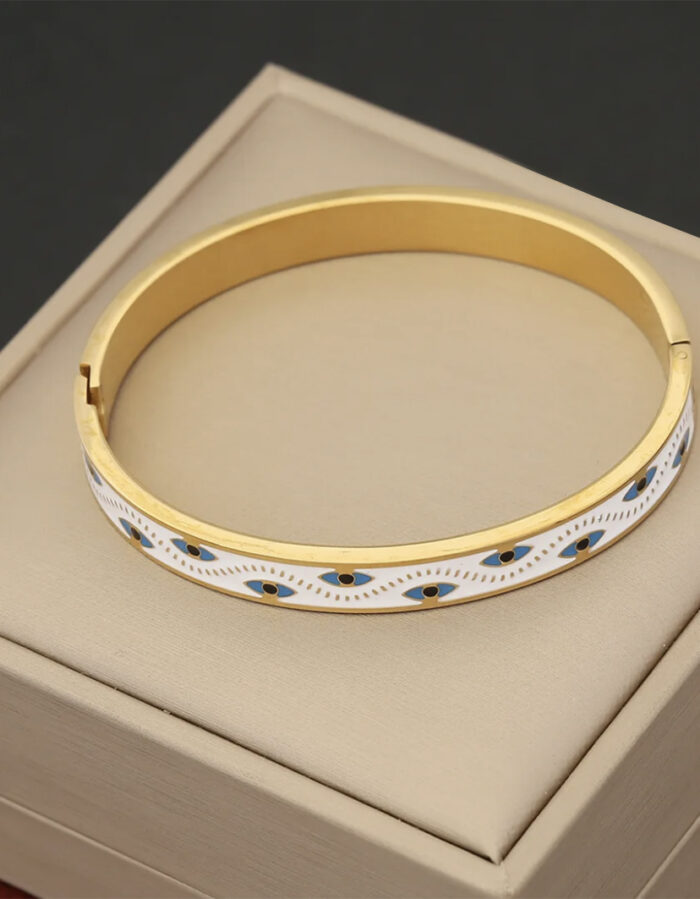 Γυναικεία χειροπέδα evil eye WHITE