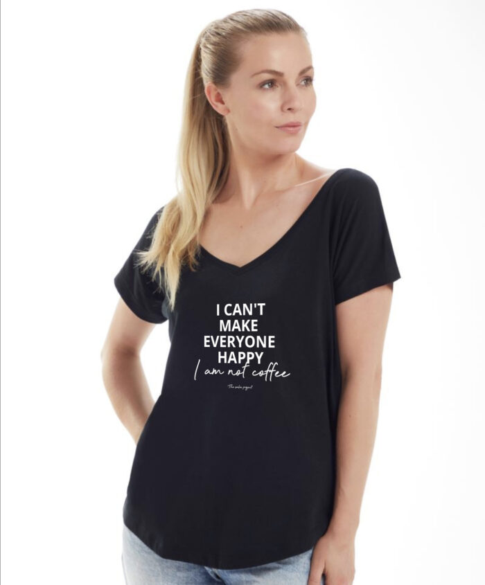 Γυναικείο t-shirt μαύρο με V