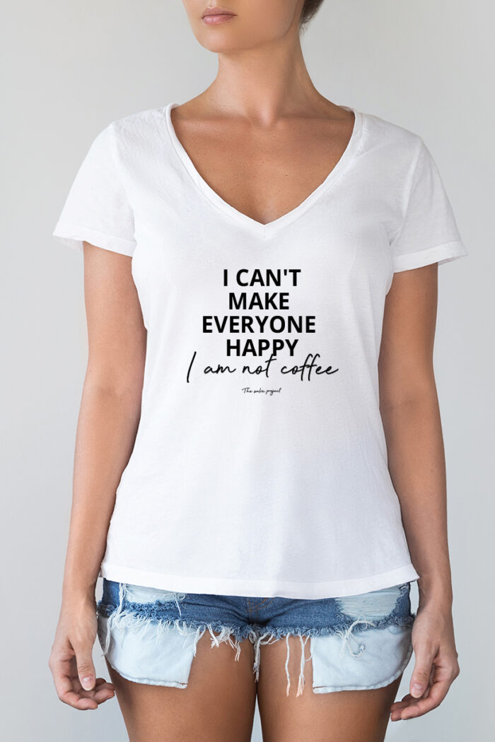 T-SHIRT V-NECK ΛΕΥΚΟ