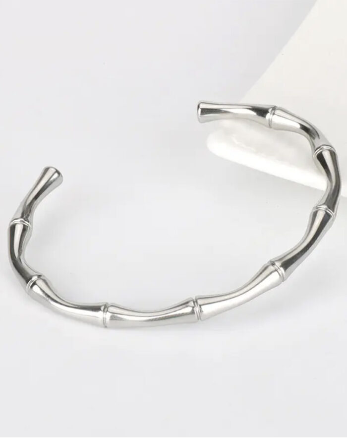Χειροπέδα σχέδιο  Bamboo - Silver - Image 3