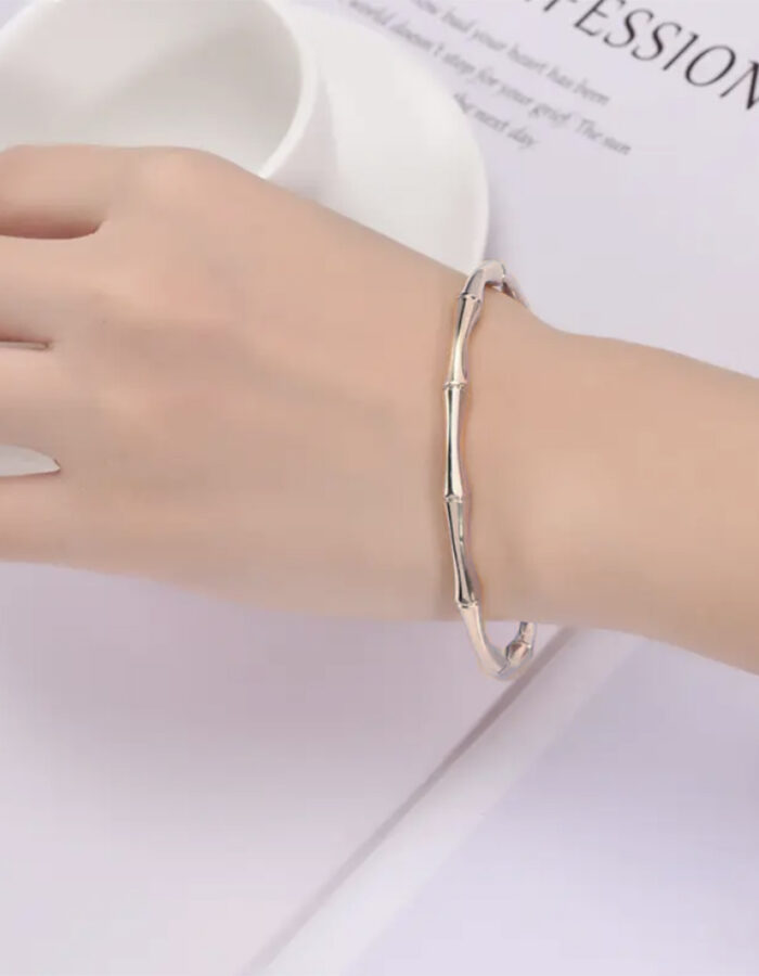 Χειροπέδα σχέδιο  Bamboo - Silver - Image 2