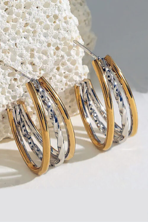 GOLD & SILVER HOOP EARINGS